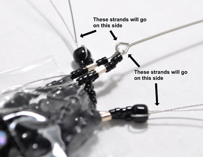 Step 25: Fasten the strands to the headpin