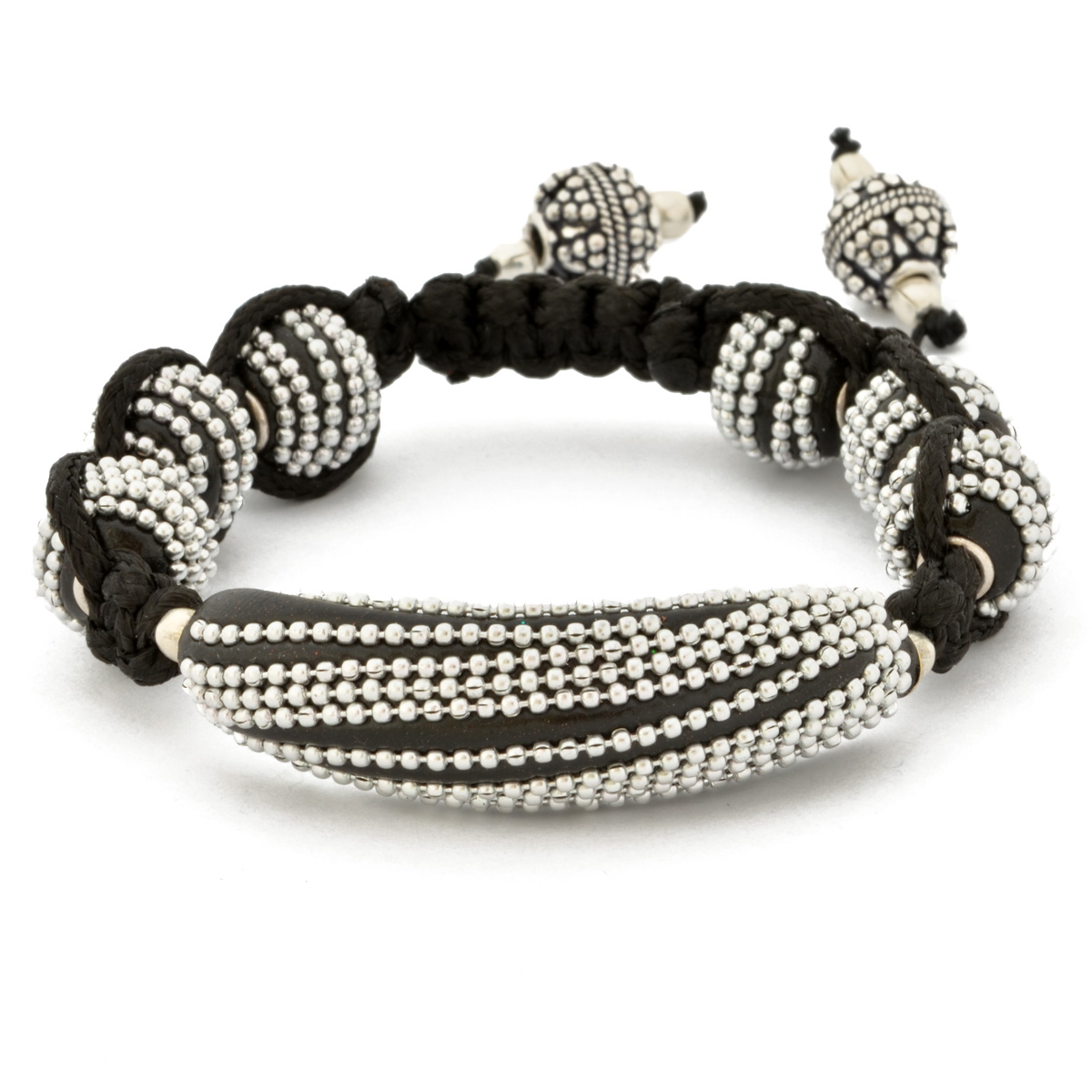 Clear Diamond Silver Ball Beads Shamballa Bracelet