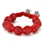 Red Shamballa Bracelet With Red Rhinestones | MSBR-165